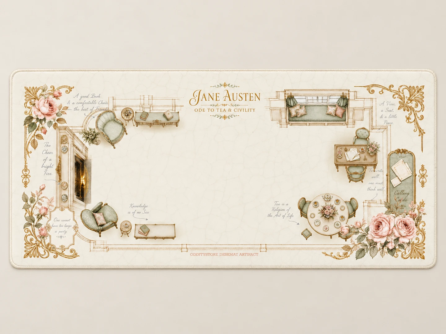 Jane Austen: A Tribute in Tea Desk Mat — Full pattern