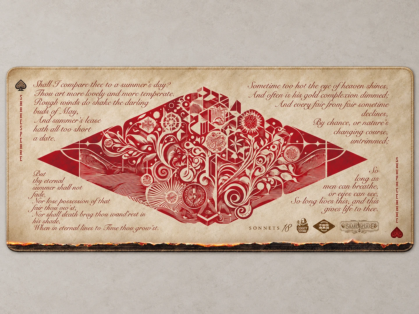Shakespeare Sonnets Desk Mat — Full pattern