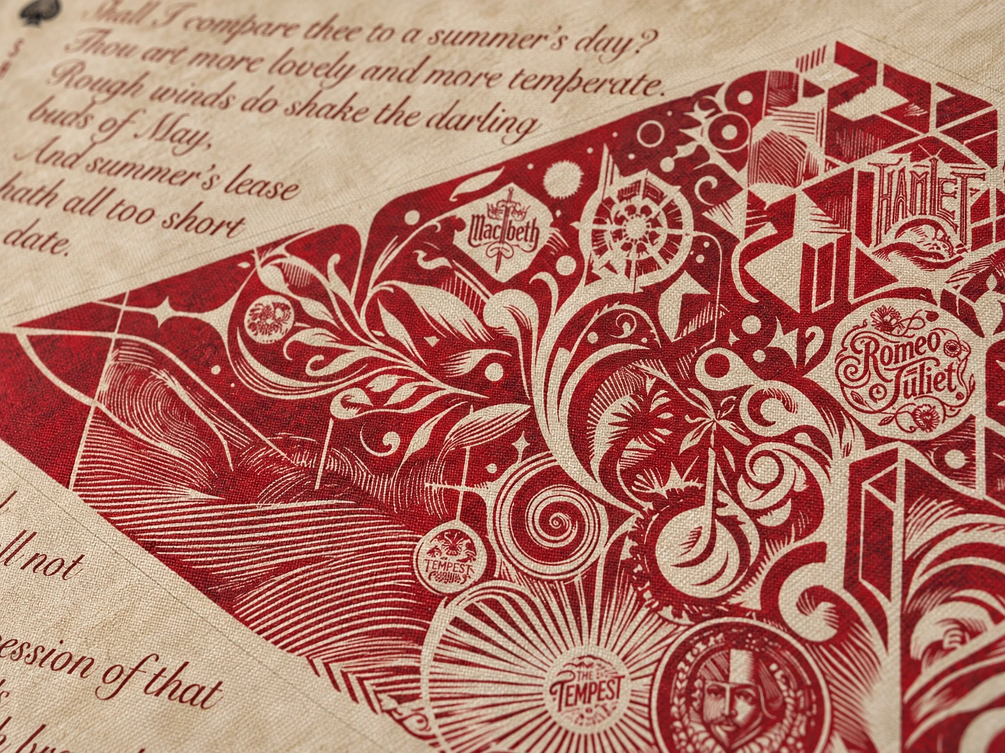 Shakespeare Sonnets Desk Mat — Surface detail