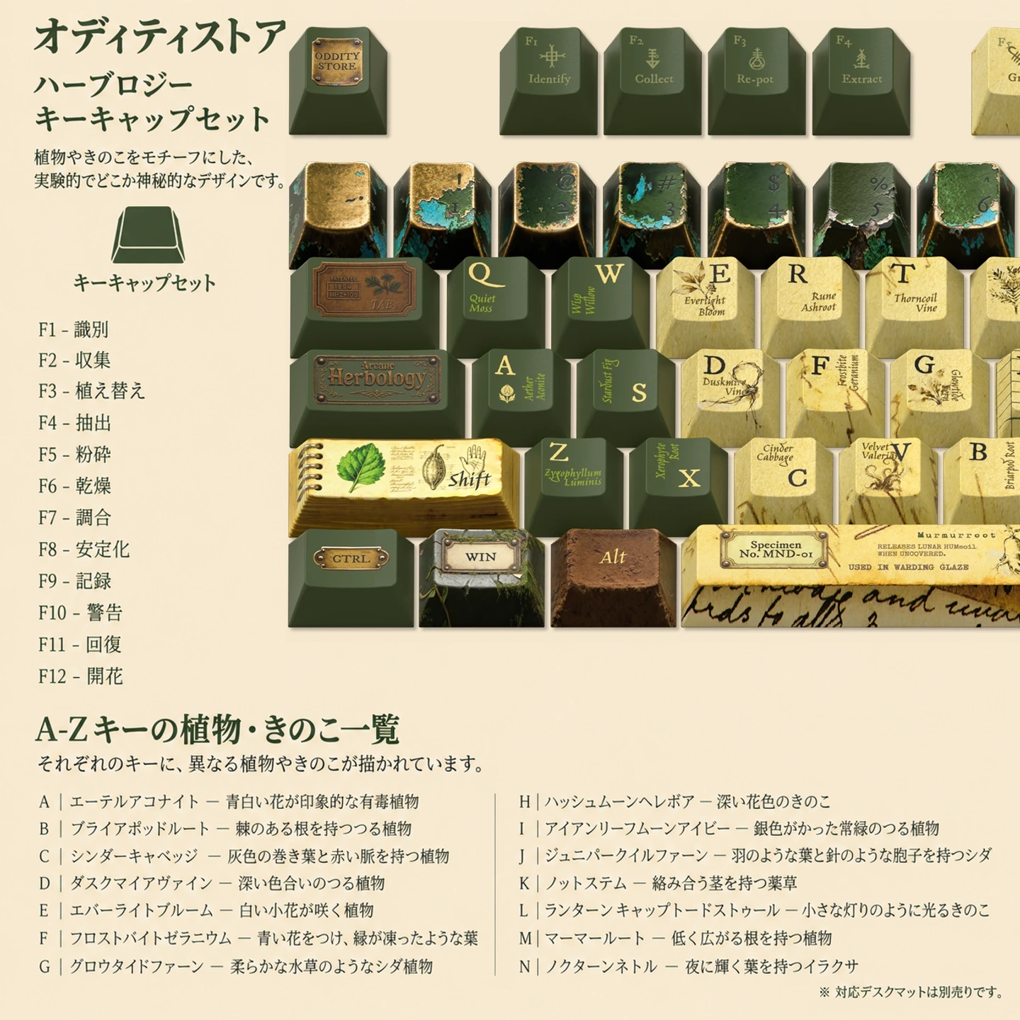 植物温室ノート キーキャップセット 製品詳細 2
