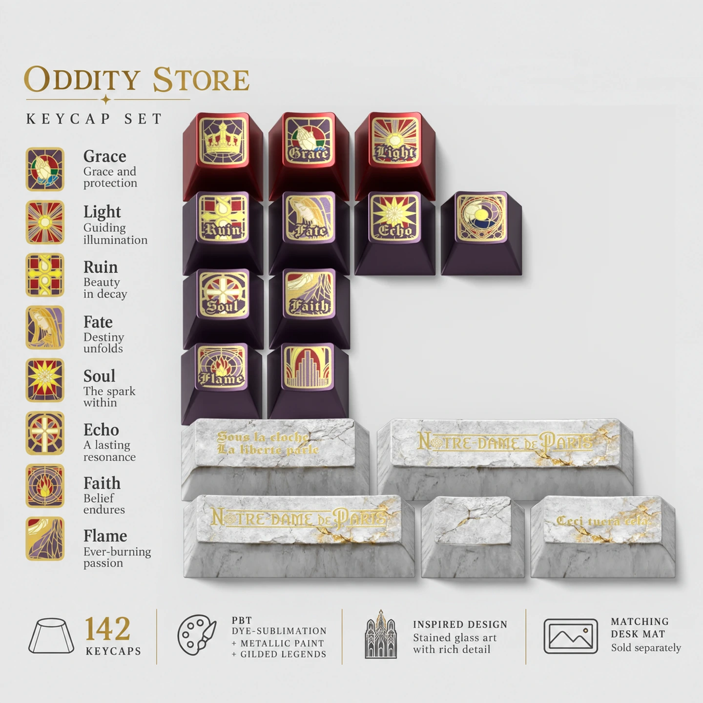 Notre-Dame Archive Keycap Set Product Details 5